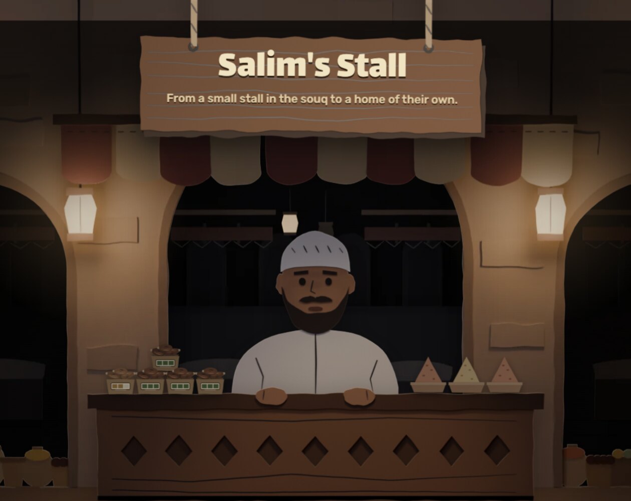 Salim at his stall in the souq